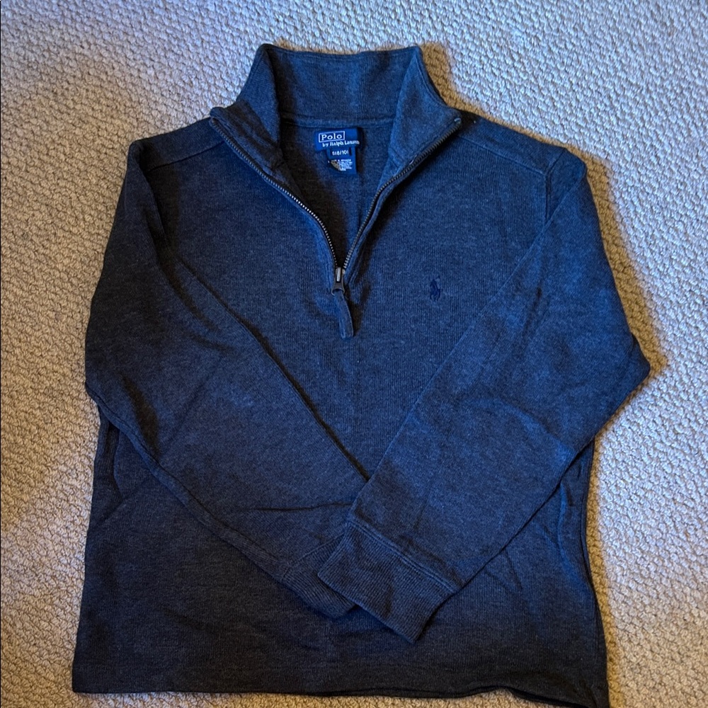 Polo by Ralph Lauren Boys's Grey Quarter Zip Sweater